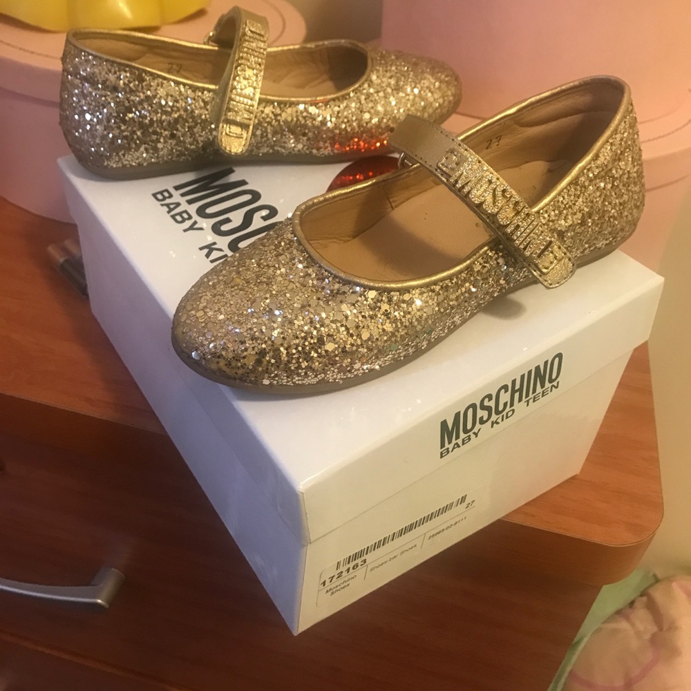 Glitter moschino flat shoes