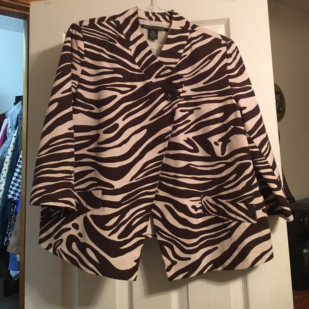 Brown and cream zebra Lined jacket