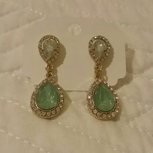 NY&Co. Diamond and Seagreen Drop Earrings