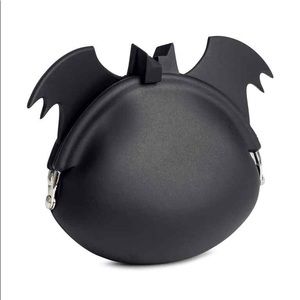 Black rubber bat wing coin purse