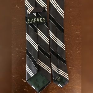 Men's Ralph Lauren Silk Black White Tie