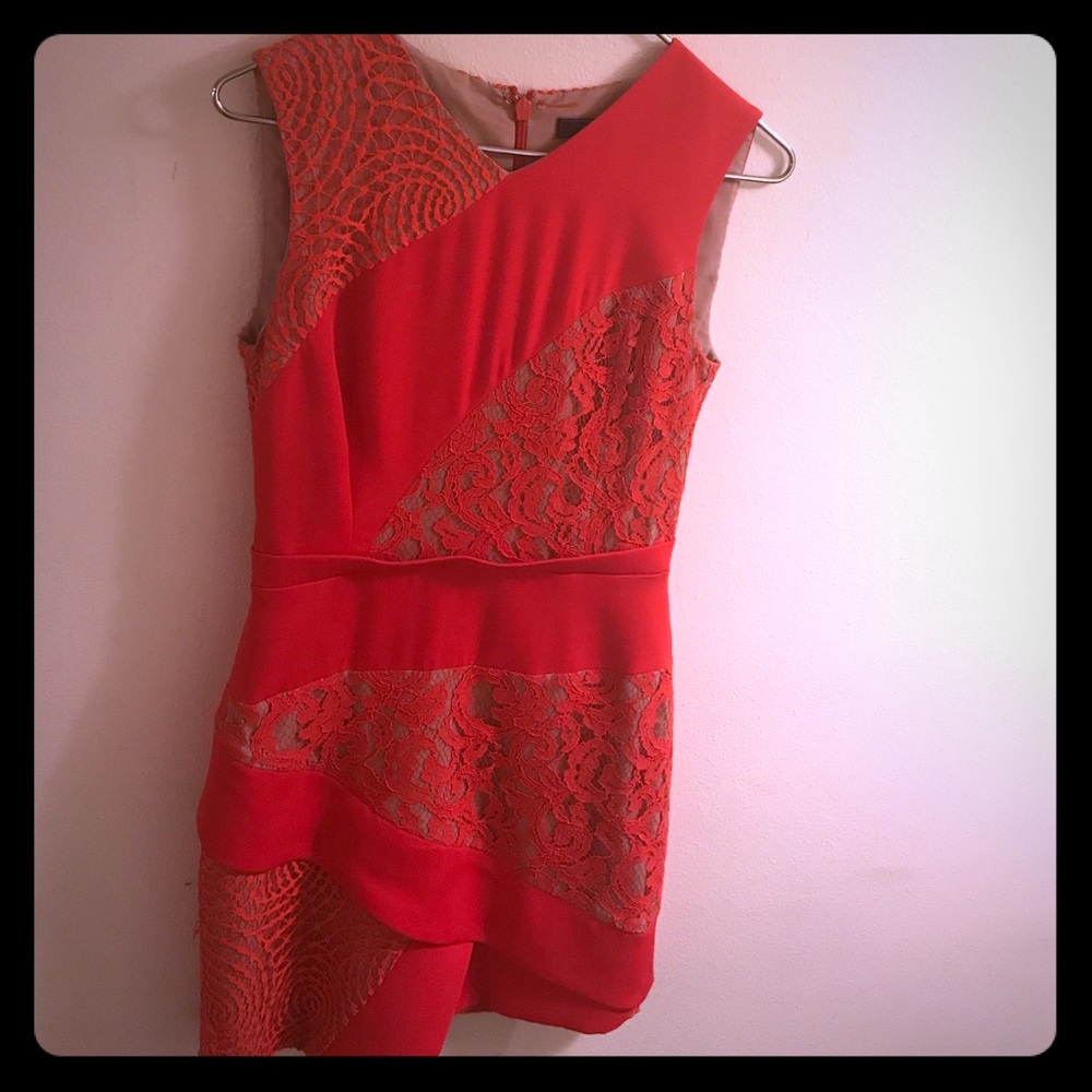 BCBG Coral lace asymmetrical dress - LIKE NEW!!!