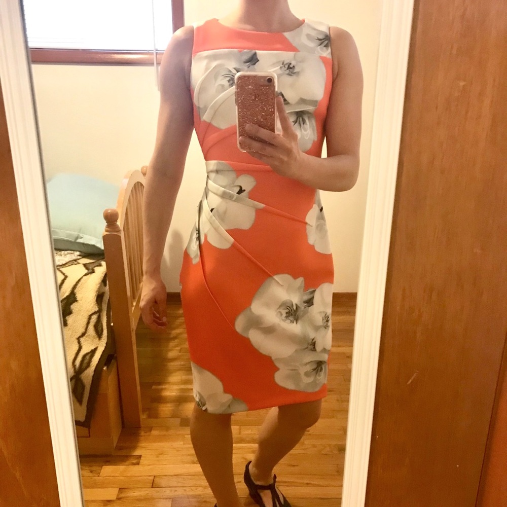 Calvin Klein starburst sheath dress