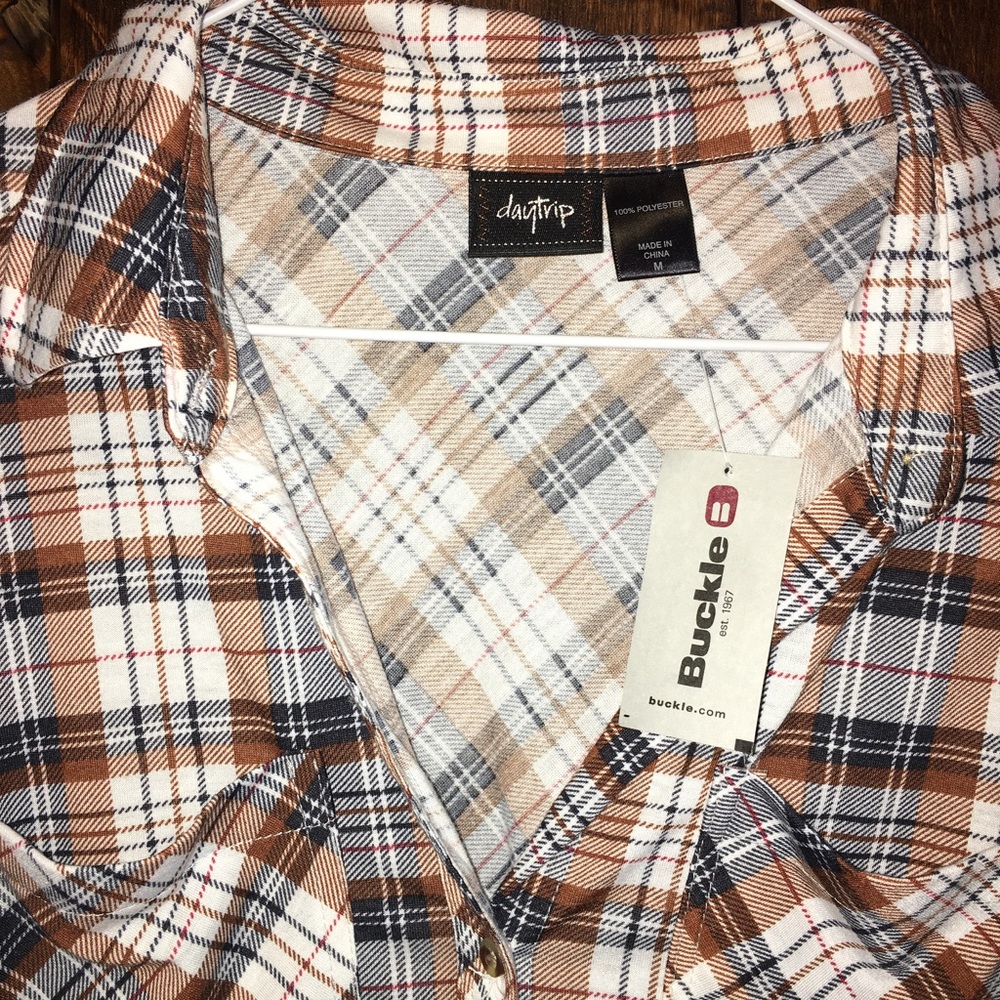 NWT plaid button up.