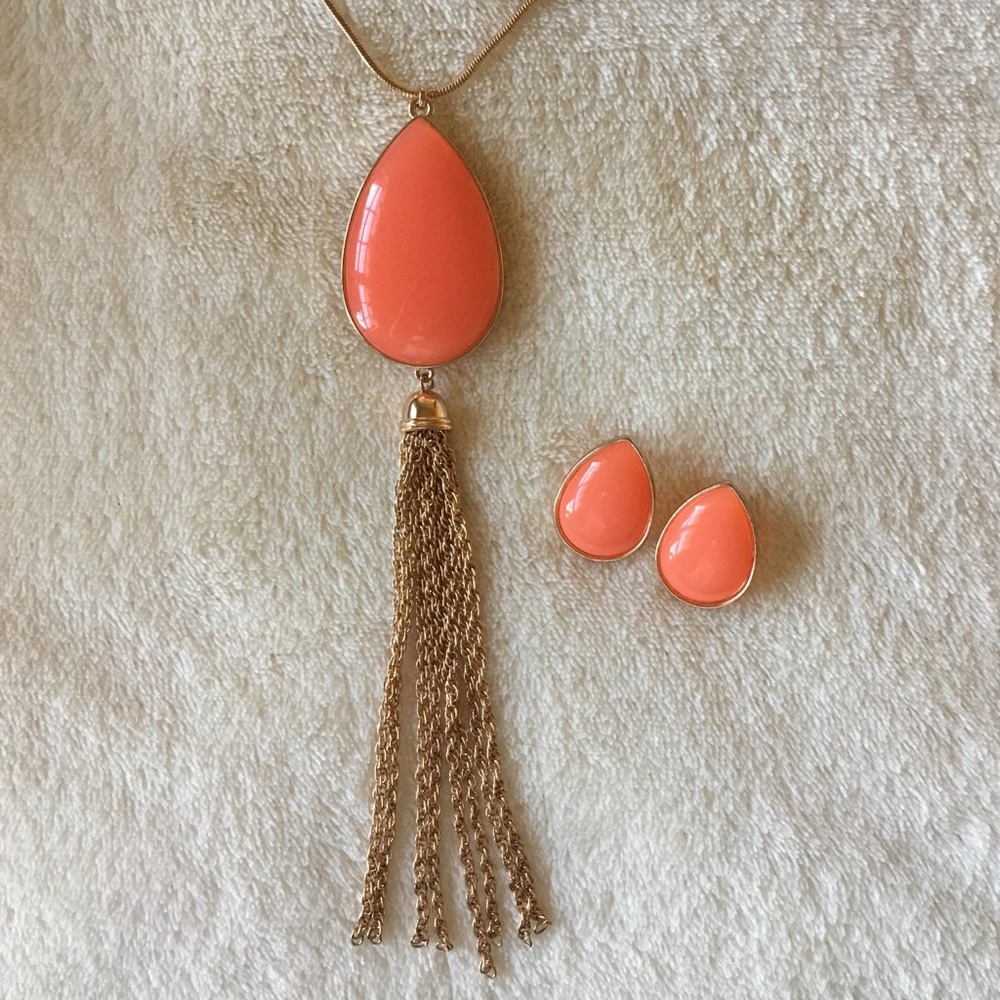 REVERSIBLE Tassel Necklace & Earrings Set