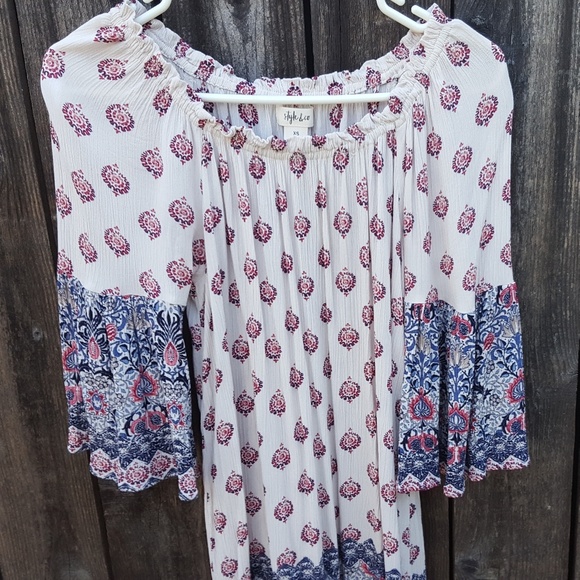 SALE🎉Boho Crepe Bell Sleeve Dress - Picture 5 of 7