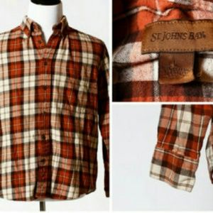 St Johns Bay orange flannel shirt