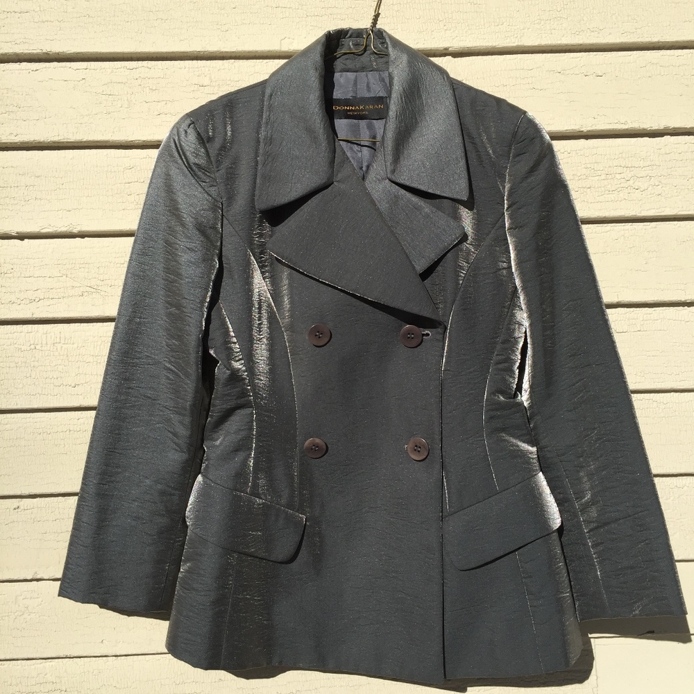 DONNA KARAN NY silver lined coat/Never worn/4
