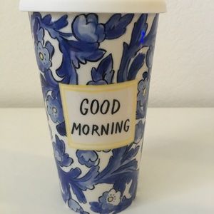 Ceramic to-go mug Anthropologie Good Morning