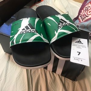 NEW Adidas adilette print cloudfoam slides
