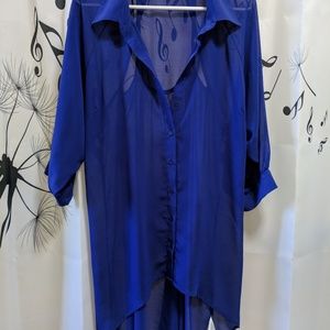 Asymmetrical high-low Button Blouse