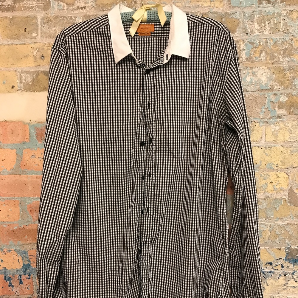 Zara Man checkered button up shirt