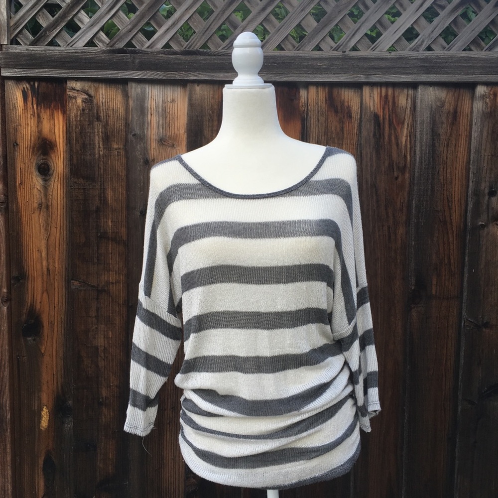Gray & White Sweater