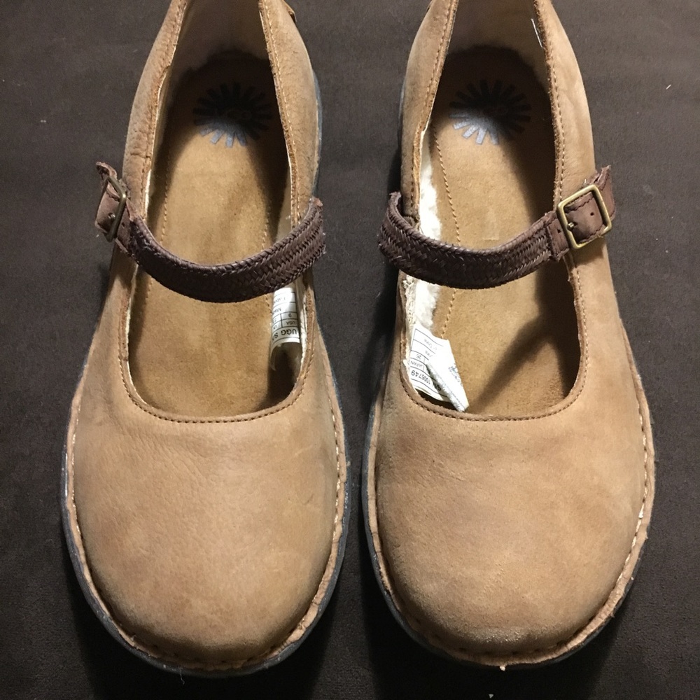 Ugg Mary Jane style fur lined shoes.
