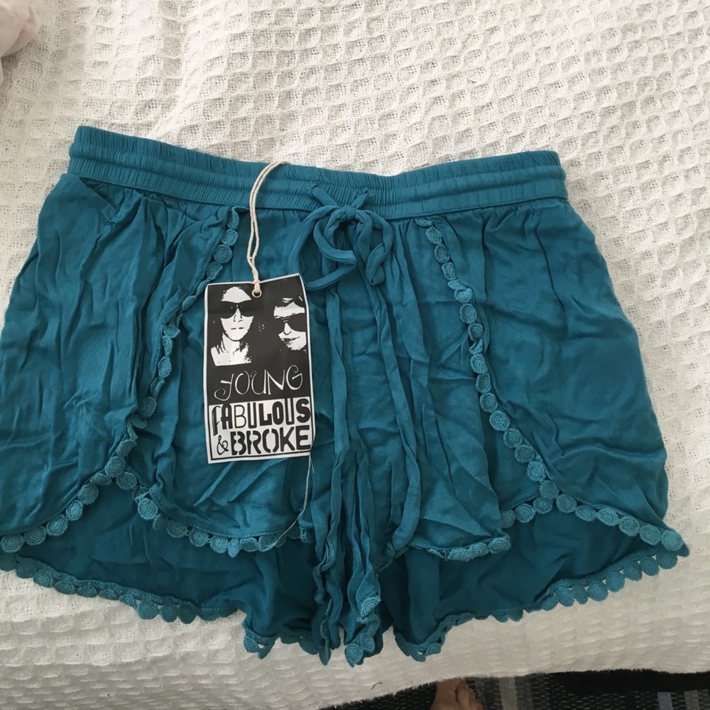 Blue flowy shorts
