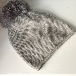 Michael Kors Cashmere and Fur Pom-Pom Beanie