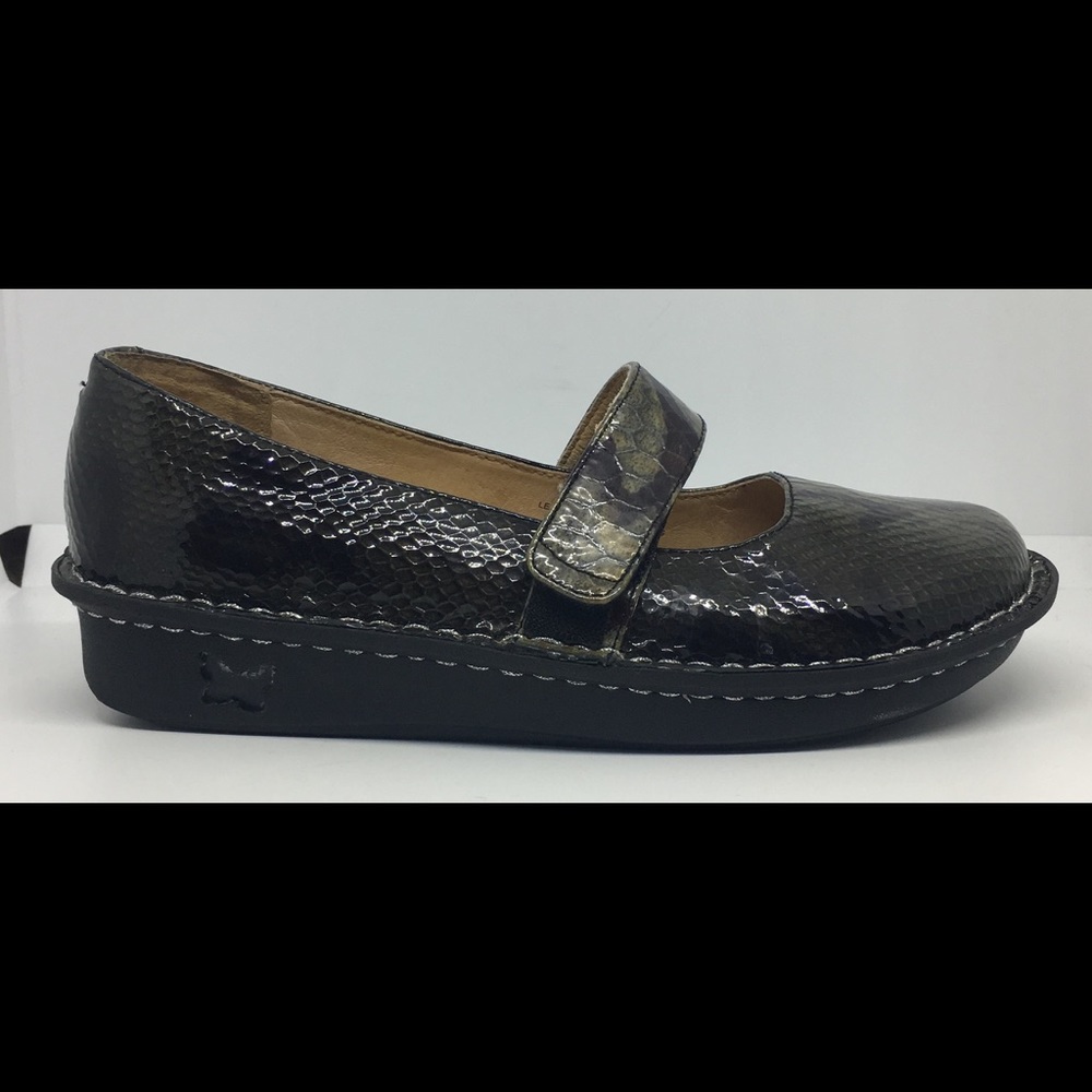 ALEGRIA Feliz Mary Jane Shoes Snakeskin Sz 8 - 8.5
