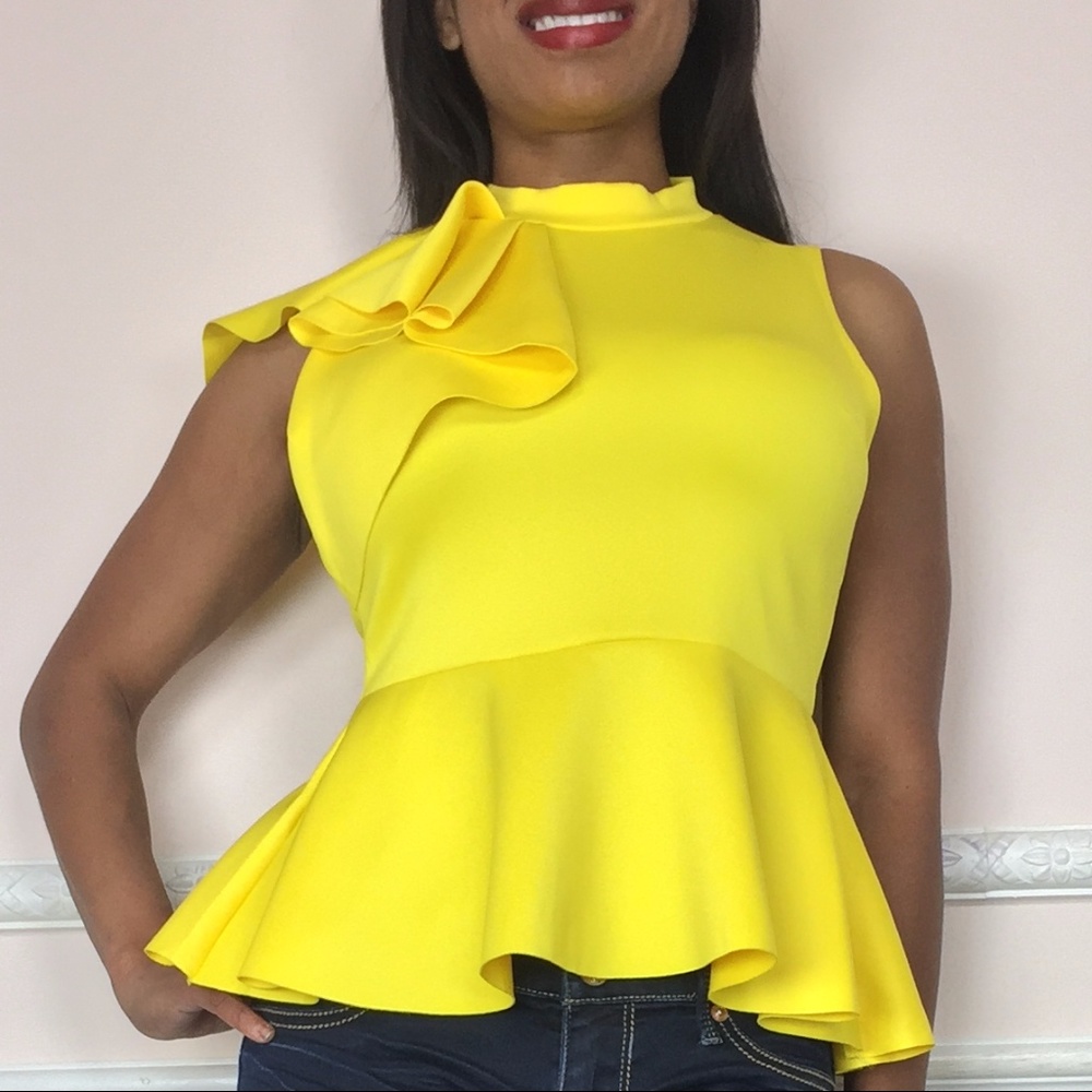 New Cute yellow top shirt blouse