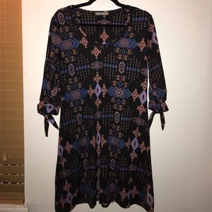 Aztec/southwestern print dress with slit sleeves