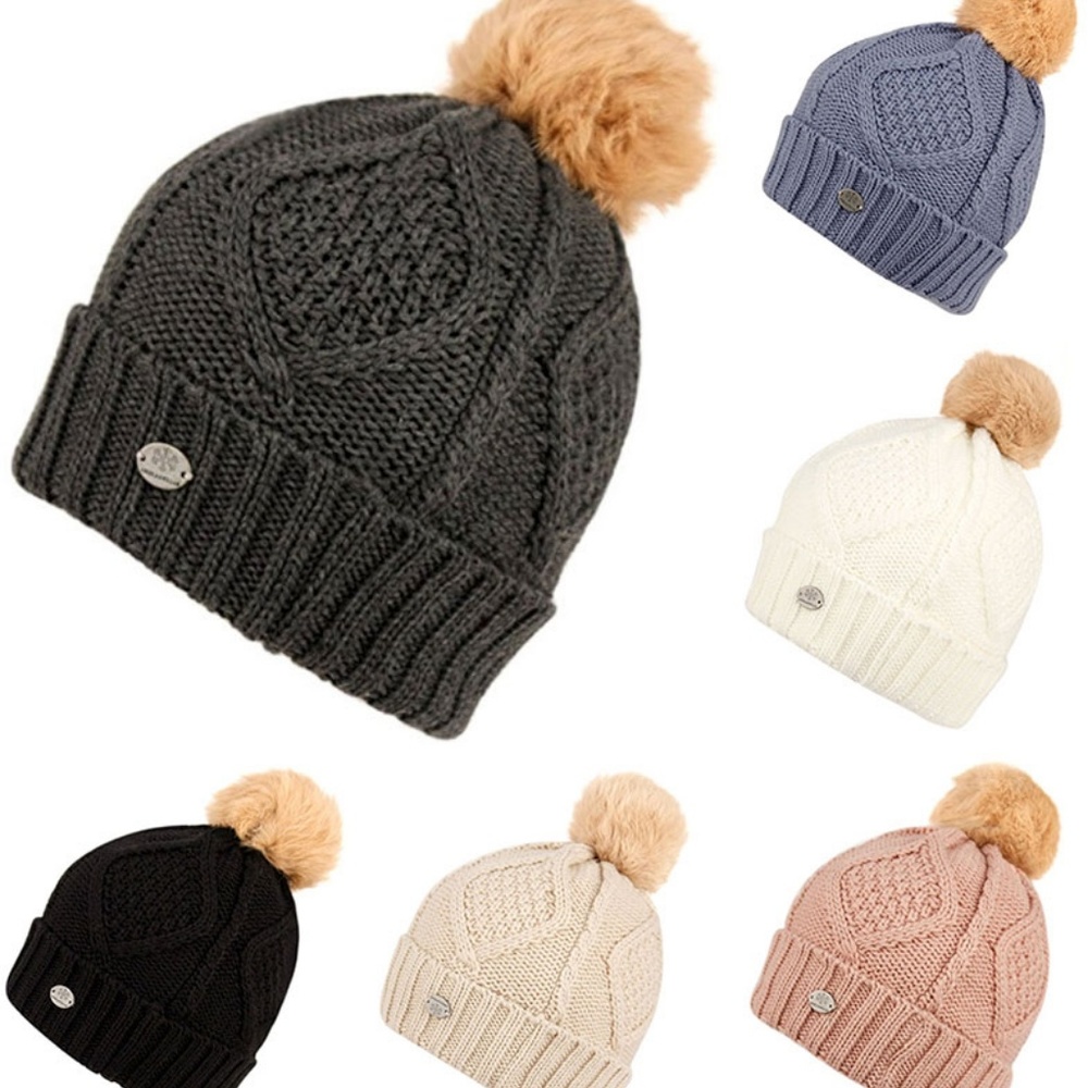 Light Khaki Chunky Sherpa Lined Beanie - Picture 2 of 2