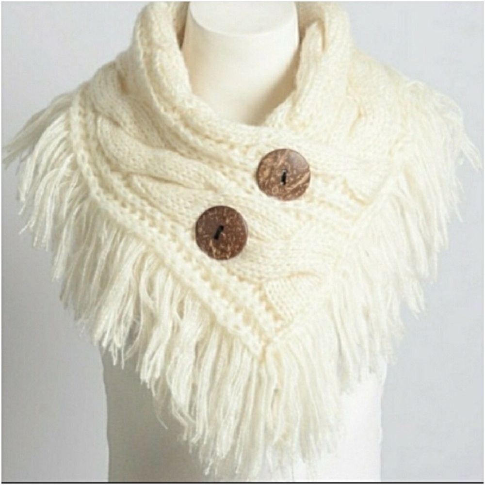 So SOFT Gray Button Scarf Neck Warmer - Picture 7 of 8