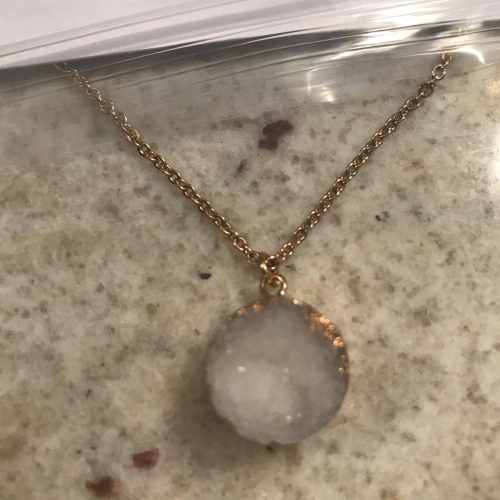 Baublebar petite druzy pendant in grey/gold