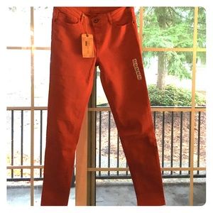 Zara terra-cotta denim skinny jeans