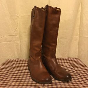 Frye Melissa Button Boots cognac