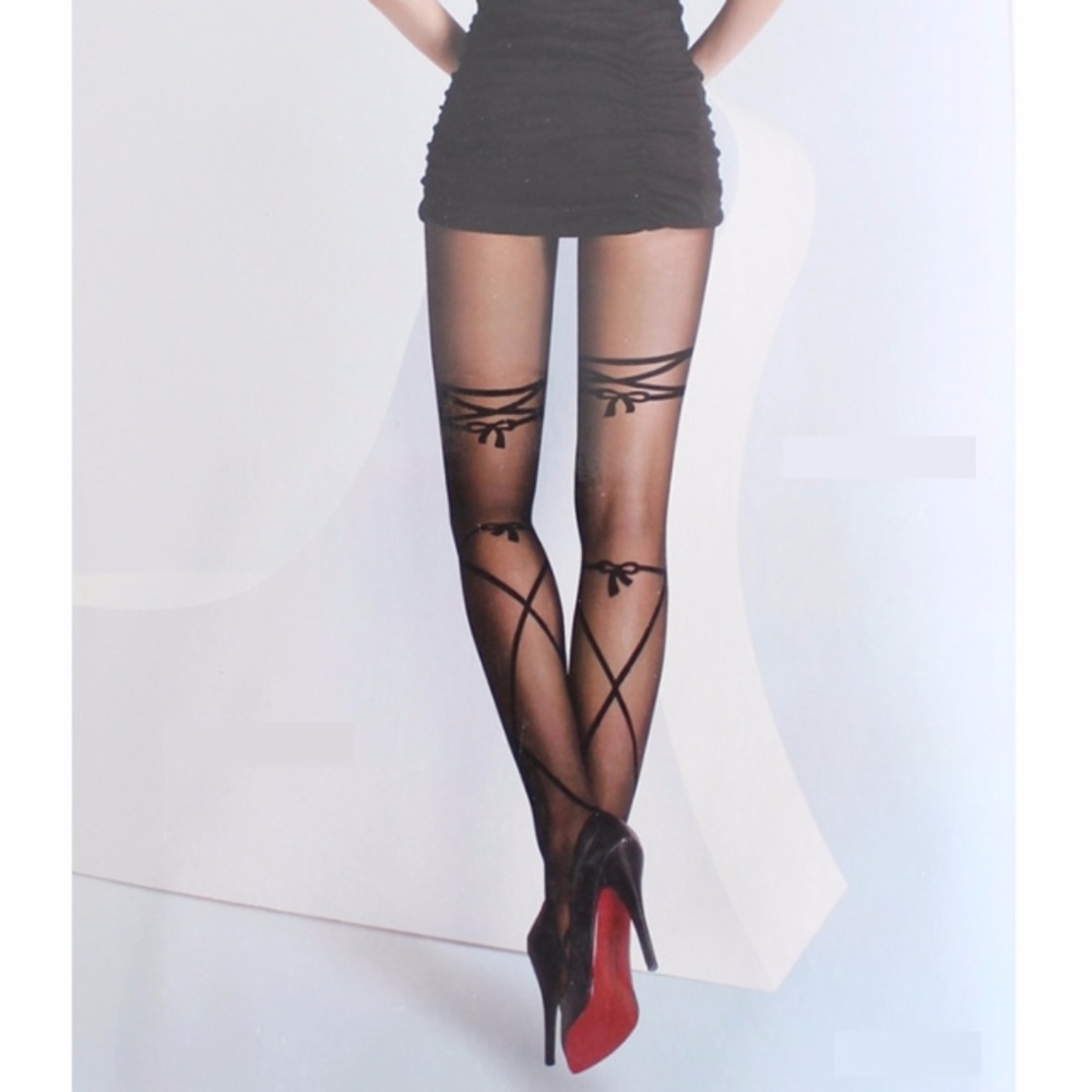NWT Manzi Tights Black Monte Carlo Pantyhose - Picture 2 of 7