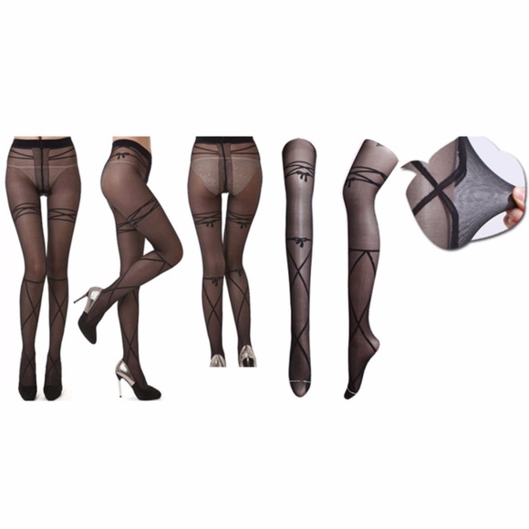 NWT Manzi Tights Black Monte Carlo Pantyhose - Picture 3 of 7