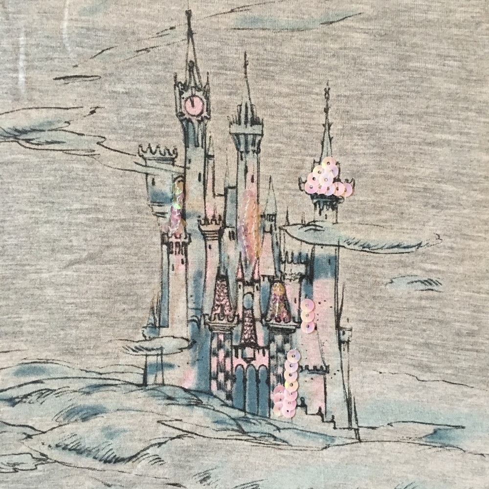 NWT Disney Cinderella Castle sequin t-shirt