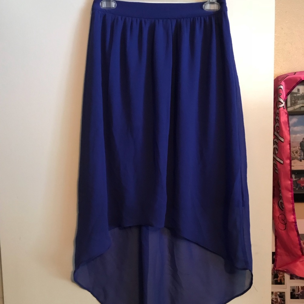 Blue Chiffon Forever 21 High-Low Shirt