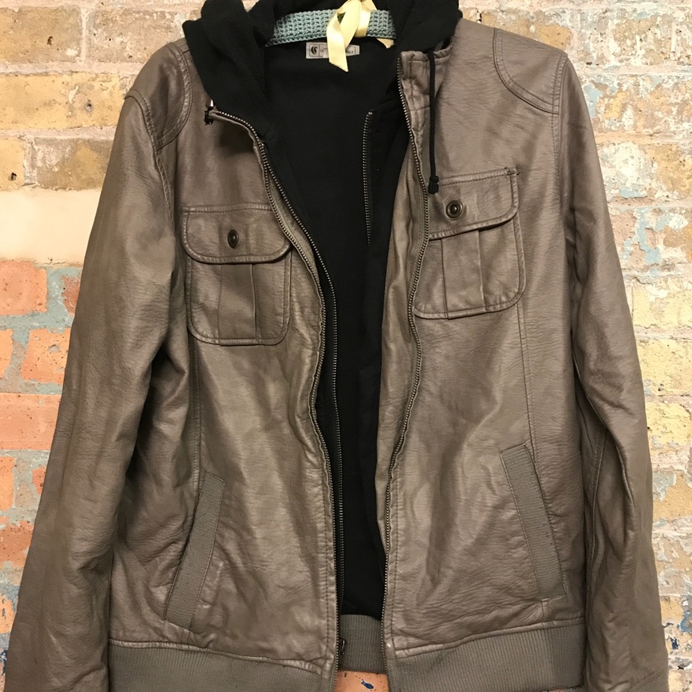 Gray Charles and a Half Faux leather jacket