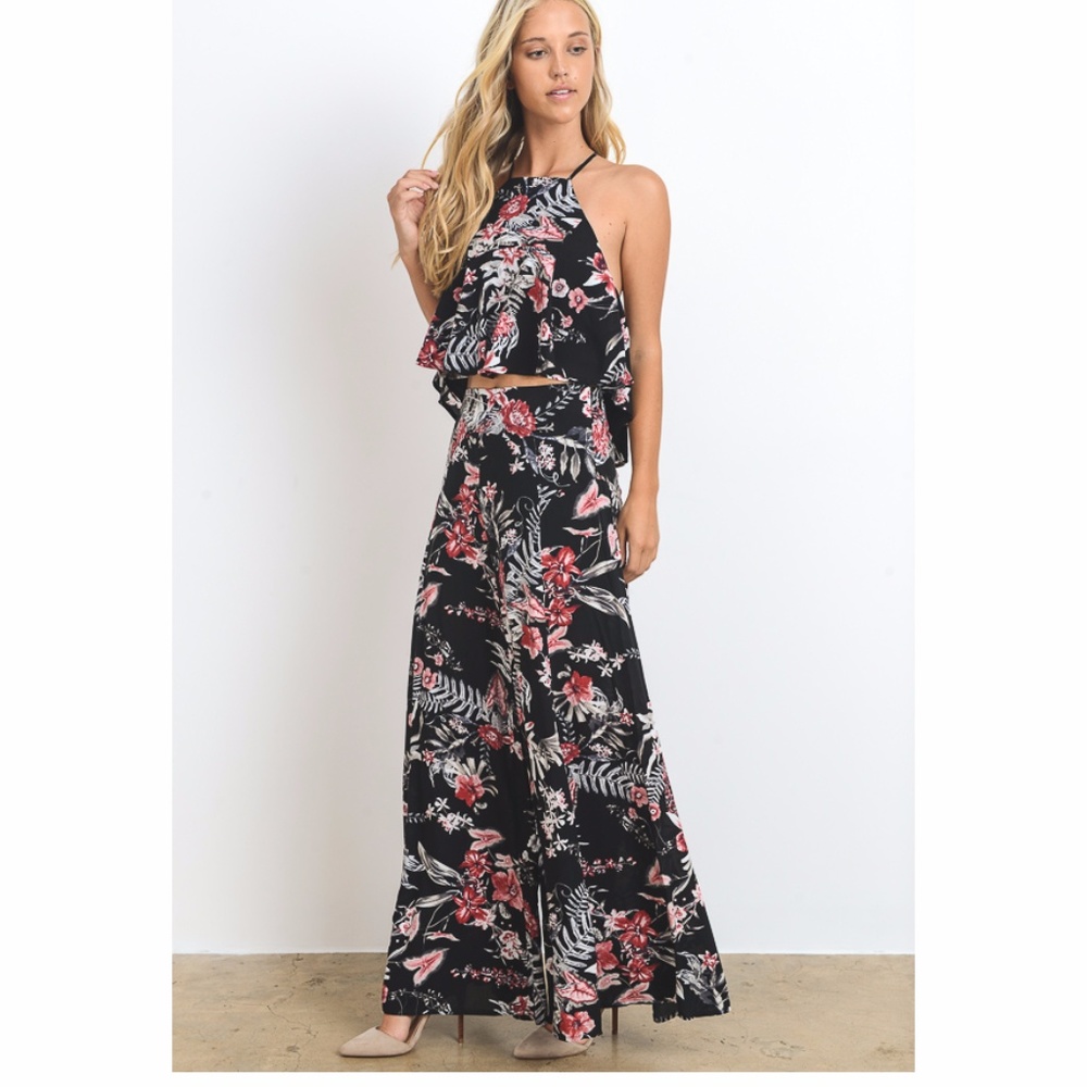 NEW Floral printed Striped Set #3269