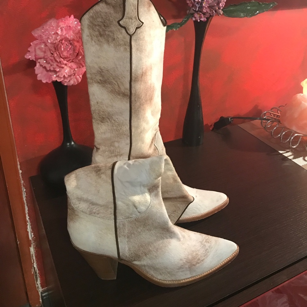 Genuine caw leather brand new boots worn once 8.5!