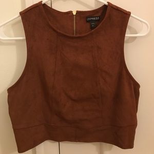 Faux Suede Crop Top