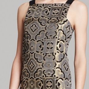 Alice & Trixie Metallic Silk Shift Dress Sz S/M