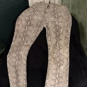 Leather snake skin pants fully lined