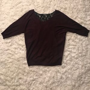 Express Plum sweater with lace back