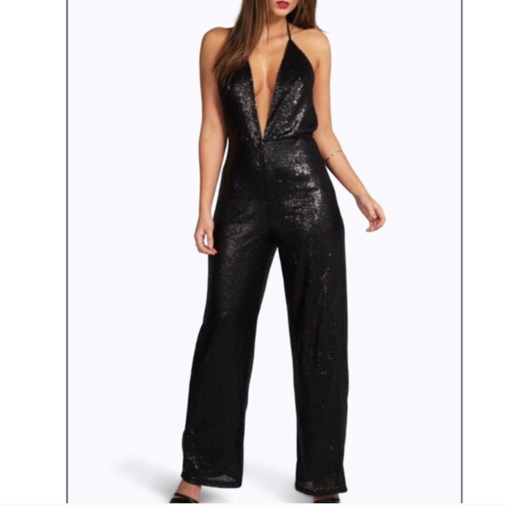 Black sequin jumpsuit