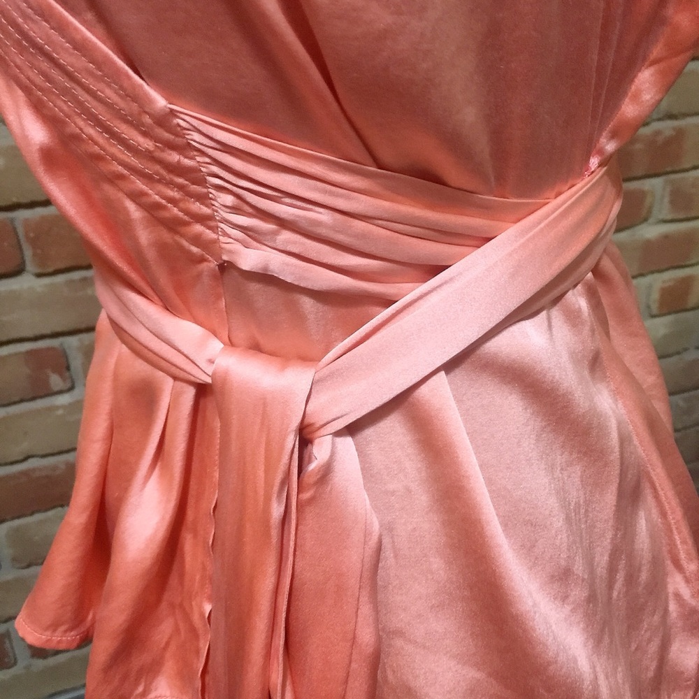 Peach 🍑 silk wrap blouse - Picture 6 of 7