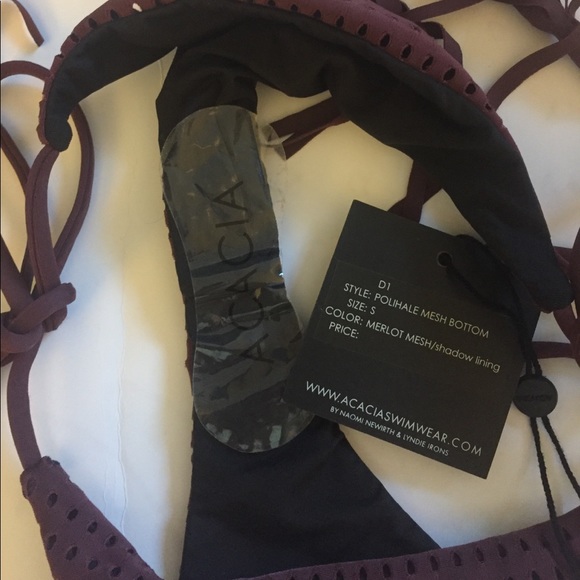 SOLD Acacia Polihale Mesh Bottoms in Merlot/Mesh - Picture 2 of 2