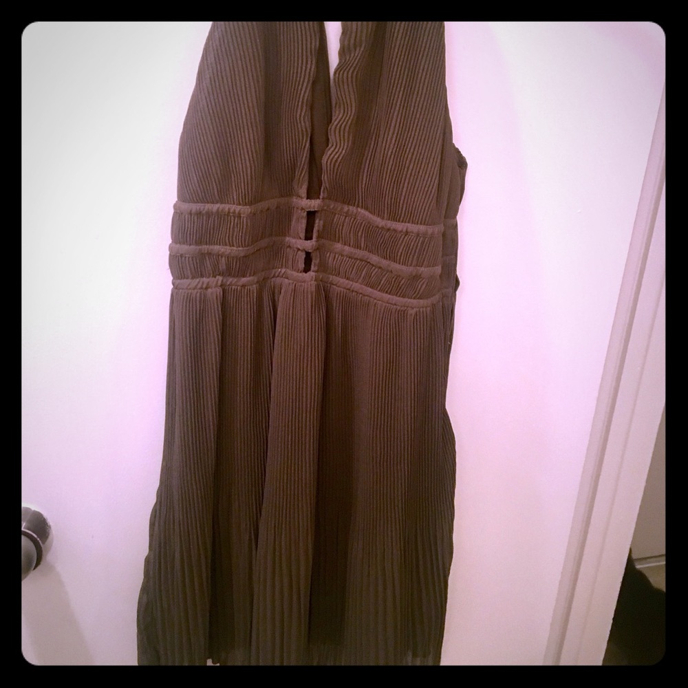 Hunter green pleated dress