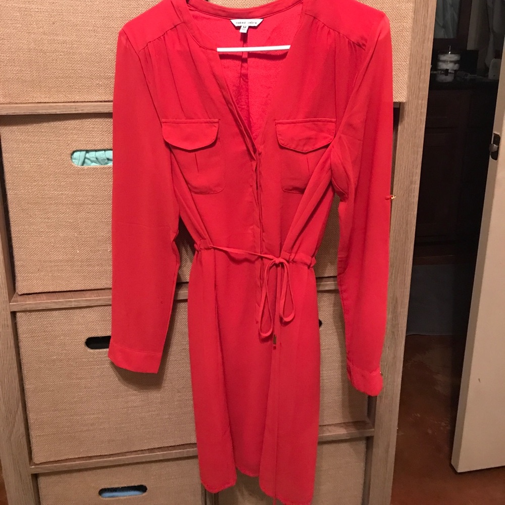 Naked zebra red dress