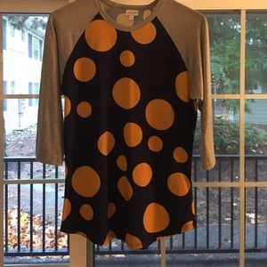 LuLaRoe polka dot baseball-T