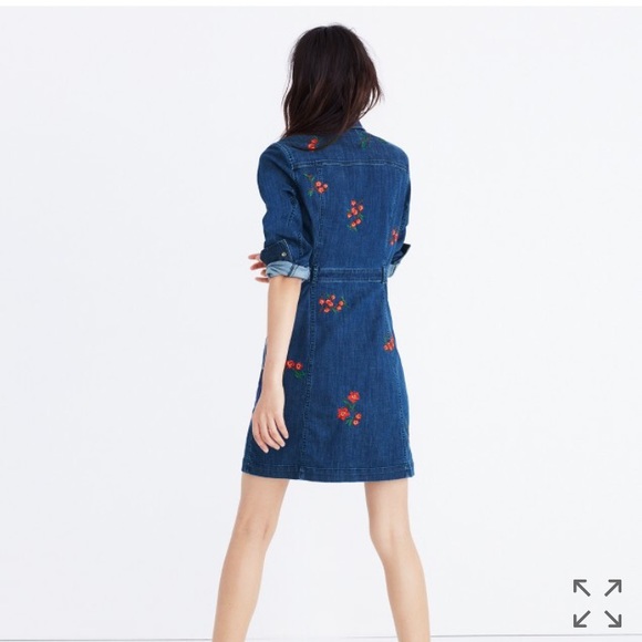 ‼️last chance Madewell denim embroidered dress - Picture 2 of 5