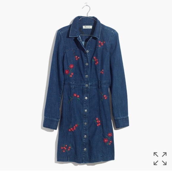 ‼️last chance Madewell denim embroidered dress - Picture 4 of 5