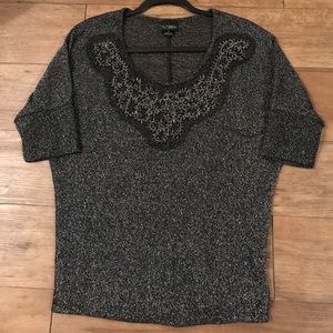 Dark Grey Beaded Top