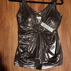 NWT Silver sleeveless top