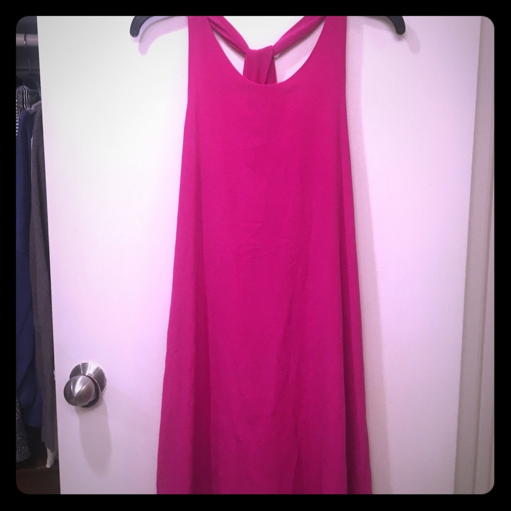 100% silk fuchsia colored dress